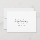 ネイビークラシックブルーエレガントな結婚式 出欠カード (正面)