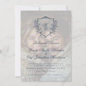 ネイビークラシックブルーオーバーレイ写真リハーサルディナー 招待状 (正面)