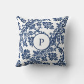 ネイビークラシックブルーダマスクパターン クッション (裏面)