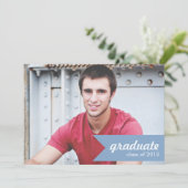 ネイビークラシックブルー卒業発表 – 招待状 (スタンド正面)