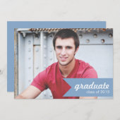 ネイビークラシックブルー卒業発表 – 招待状 (正面/裏面)