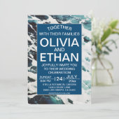 ネイビークラシックブルー沿岸結婚式招待状 招待状 (スタンド正面)