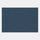 ネイビークラシックホリディプレイドとスタークリスマス ラッピングペーパーシート (正面2)