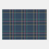 ネイビークラシックホリディプレイドとスタークリスマス ラッピングペーパーシート (正面)