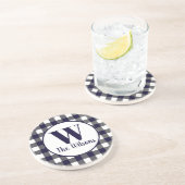 ネイビークラシックホワイトバッファロープレイドモノグラム コースター (側面)