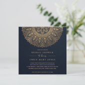 ネイビークラシック金ゴールド華美マンダラブライダルシャワー 招待状 (スタンド正面)