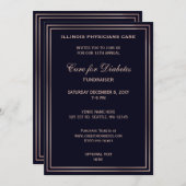 ネイビークラス企業のパーティの招待状 招待状 (正面/裏面)