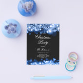 ネイビークリスマスライト招待状プログラム&メニュー チラシ (シングル)