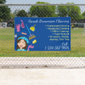 ネイビークリーニングのビジネススターター広告 横断幕 (インサイチュ)