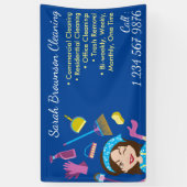 ネイビークリーニングのビジネススターター広告 横断幕 (縦)