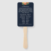 ネイビークリームセレモニーフローラ結婚式 プログラム ハンドファン (裏面)