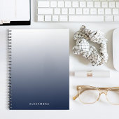 ネイビーグラデーショングラデーシパーソナライズされたョン ノートブック