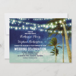 ネイビーグラデーションビーチ結婚式招待状 招待状