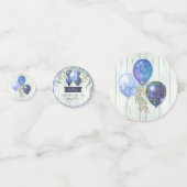 ネイビーグリッターバルーンユーカリ男の赤ちゃんシャワー コンフェッティ (裏面)