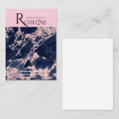 ネイビーグリッターピンクマーブルジュエリーディスプレイ 名刺 (正面/裏面)