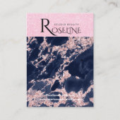 ネイビーグリッターピンクマーブルジュエリーディスプレイ 名刺 (正面)