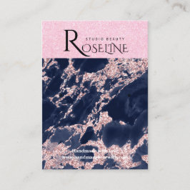 ネイビーグリッターピンクマーブルジュエリーディスプレイ 名刺