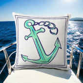 ネイビーグリーンいかり航海のボートコースト クッション
