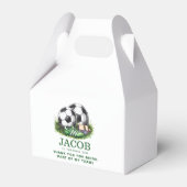 ネイビーグリーンのサッカーキッズ水彩 フェイバーボックス (正面サイド)