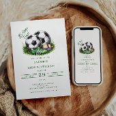 ネイビーグリーンサッカーキッズウォーターコロ 招待状