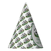 ネイビーグリーンサッカーキッズウォーター色 パーティーハット (左)