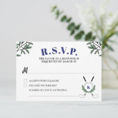 ネイビーグリーンリーゴルフをテーマにした定年パーティー 出欠カード (スタンド正面)