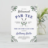 ネイビーグリーンリーゴルフをテーマにした定年パーティー 招待状 (スタンド正面)