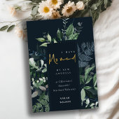 ネイビーグリーン金ゴールドの緑のフレーム私はカードを移動した サンキューカード