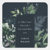 ネイビーグリーン金ゴールドグリーン私はアドレスを移動した スクエアシール (正面)