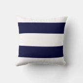 ネイビーグレイのクジラのストライプ  ホワイトとネイビーブルー クッション (裏面)