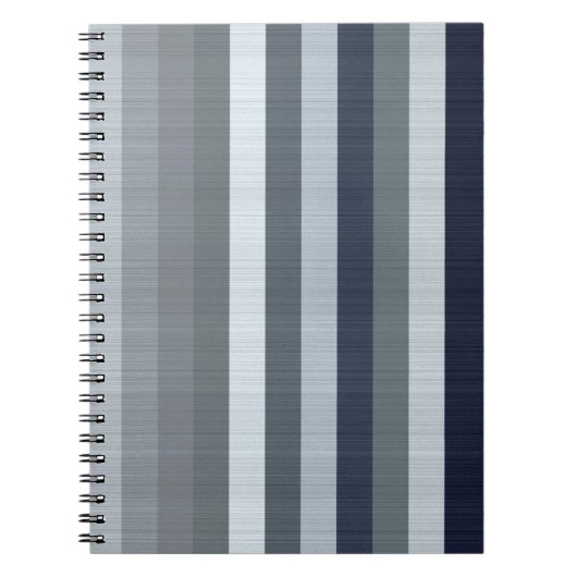 ネイビーグレイストライプズ ノートブック (正面)