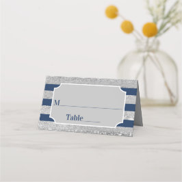ネイビーグレイストライプバー(ユダヤ教の)バル・ミツバー プレイスカード