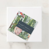 ネイビーグレイフローラデザートカッティ動物相ブライダルシャワー フェイバータグ (インサイチュ)