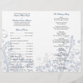 ネイビーグレイホワイト抽象芸術フローラ結婚式 (裏面)