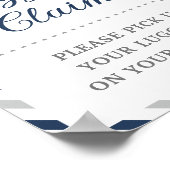 ネイビーグレイ手荷物受取人旅行機有利テーブル ポスター (角)