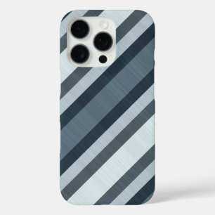 ネイビーグレーグレイストライプズ iPhone 16 PROケース