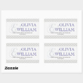 ネイビーグレーモロッコタイルアンパサンド結婚式の引き出物 長方形シール (シート)