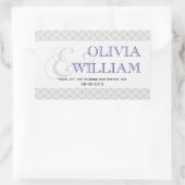 ネイビーグレーモロッコタイルアンパサンド結婚式の引き出物 長方形シール (バッグ)