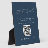 ネイビーゲストブックサイン（QRコードプラーク付） フォトプラーク (側面)
