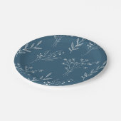 ネイビーコーナーフローラボホ結婚ズ ペーパープレート (アングル)