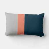 ネイビーコーラルグレーカラーブロック ランバークッション (裏面)