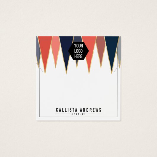 ネイビーコーラルトライアングルジオロゴネックレスディスプレイカード (正面)