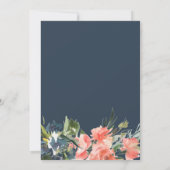 ネイビーコーラルフローラブライダルシャワー招待 案内状 (裏面)