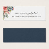 ネイビーコーラルボタニッ結婚クサイトRSVP (正面&裏面)