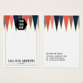 ネイビーコーラル三角形ジオロゴイヤリングディスプレイカード (正面&裏面)