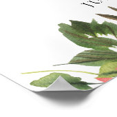 ネイビーコーラル植物学結婚の歓迎 ポスター (角)