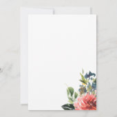 ネイビーコーラル フラワー ウェディング 招待状 (裏面)