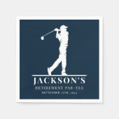 ネイビーゴルフをテーマにした定年パーティー スタンダードカクテルナプキン (正面)