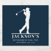 ネイビーゴルフをテーマにした定年パーティー ビールラベル (シングルラベル)