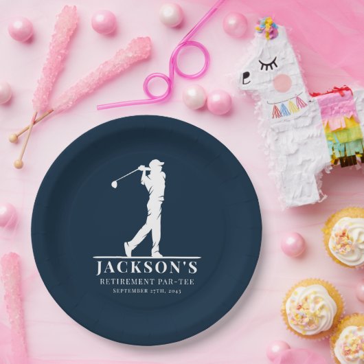 ネイビーゴルフをテーマにした定年パーティー ペーパープレート (パーティー)